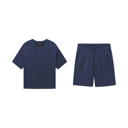 Lunya Men's Deep Blue Washable Silk Short Set
